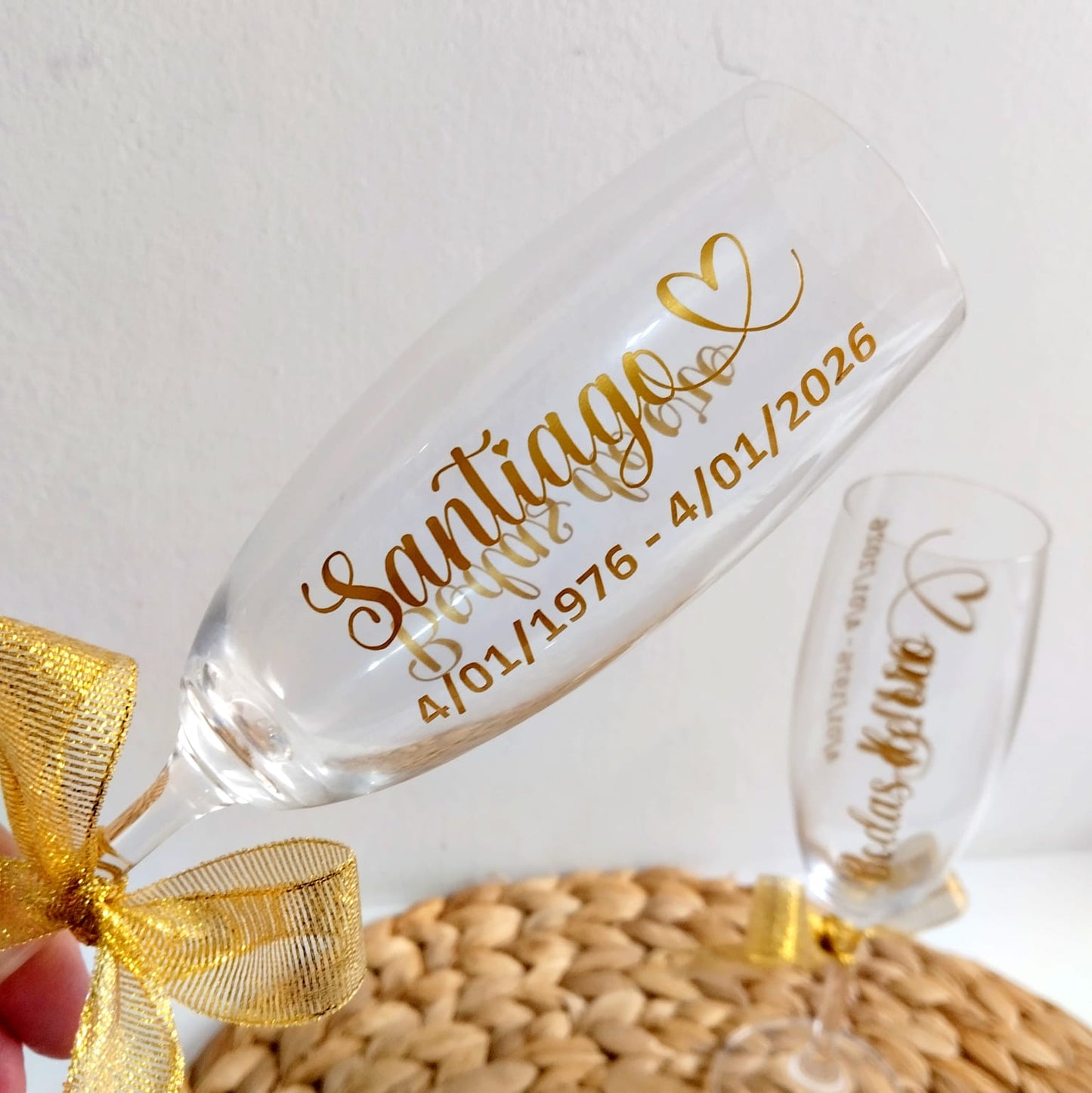 Pack 2 copas personalizadas Bodas de oro