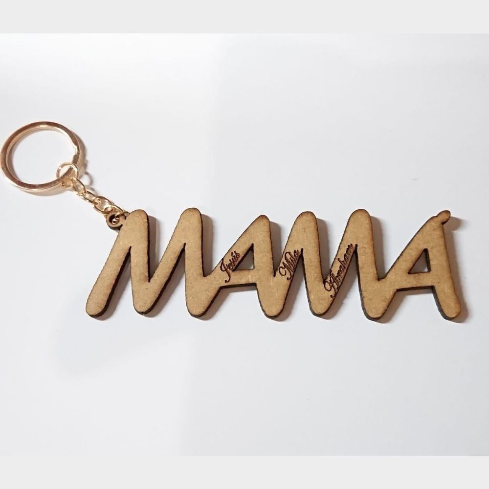 Llavero madera mamá