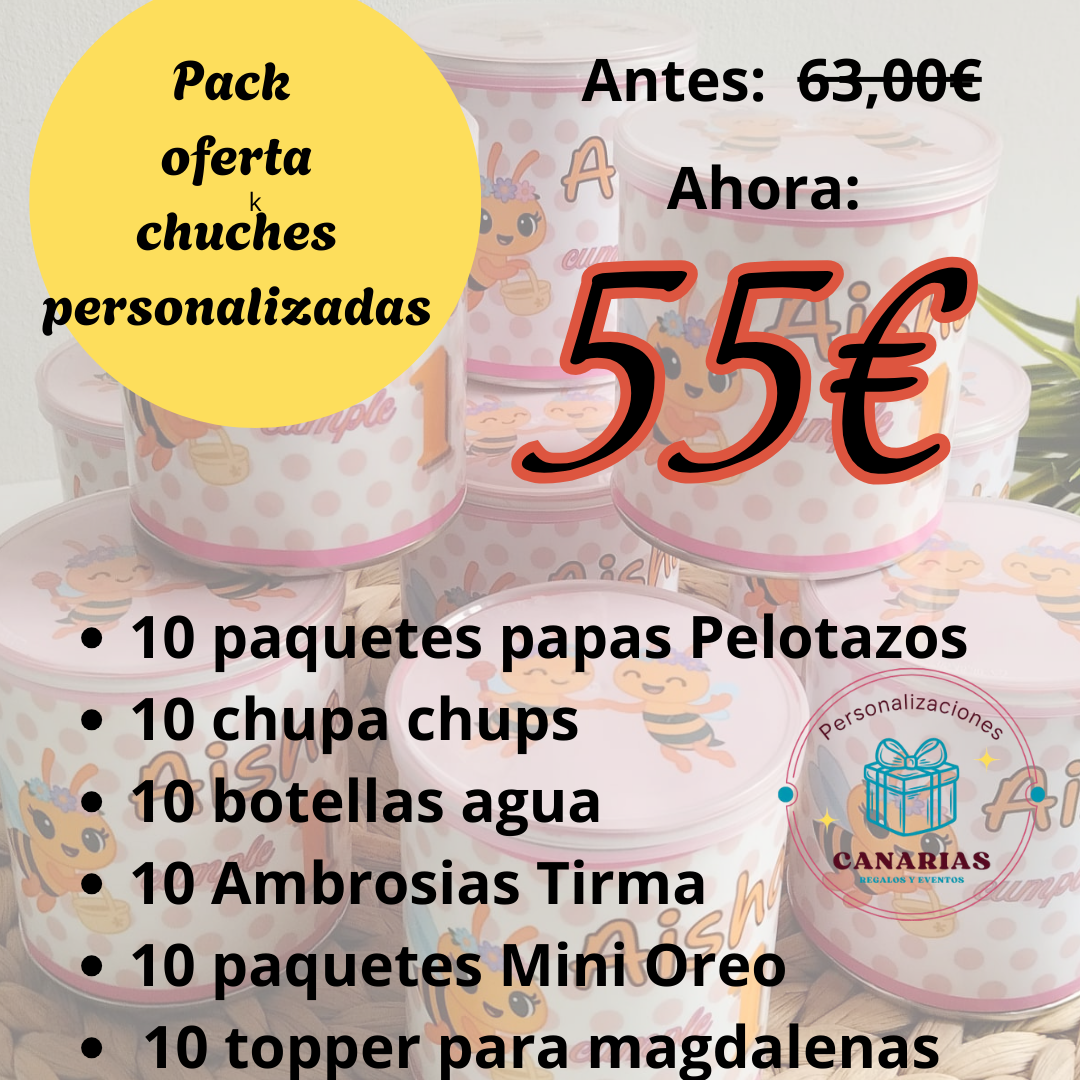 Pack oferta chuches personalizadas