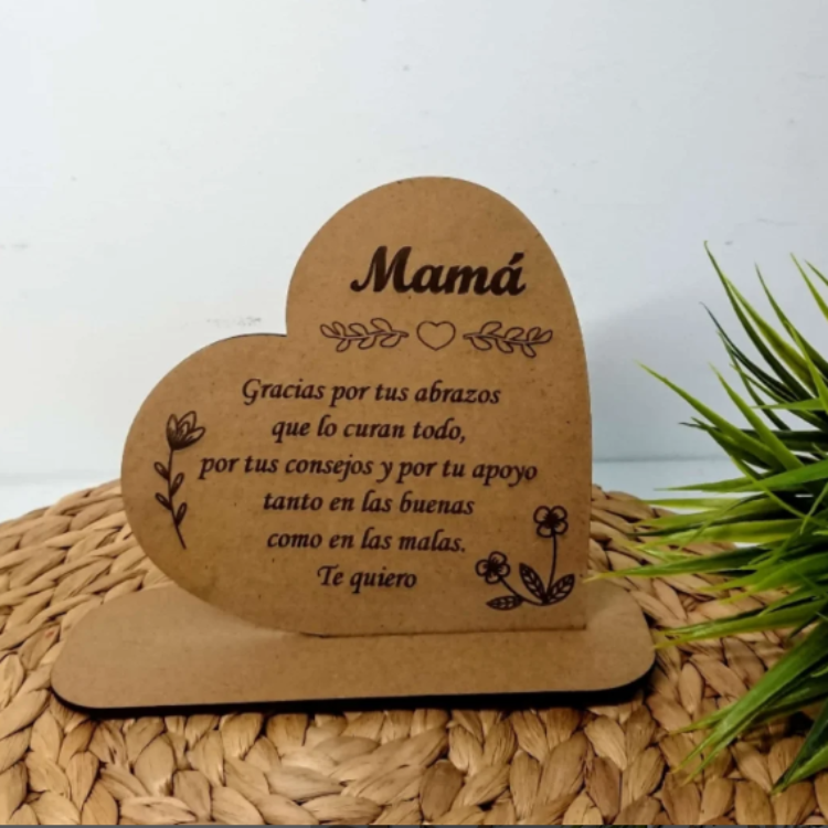 Placa madera mamá