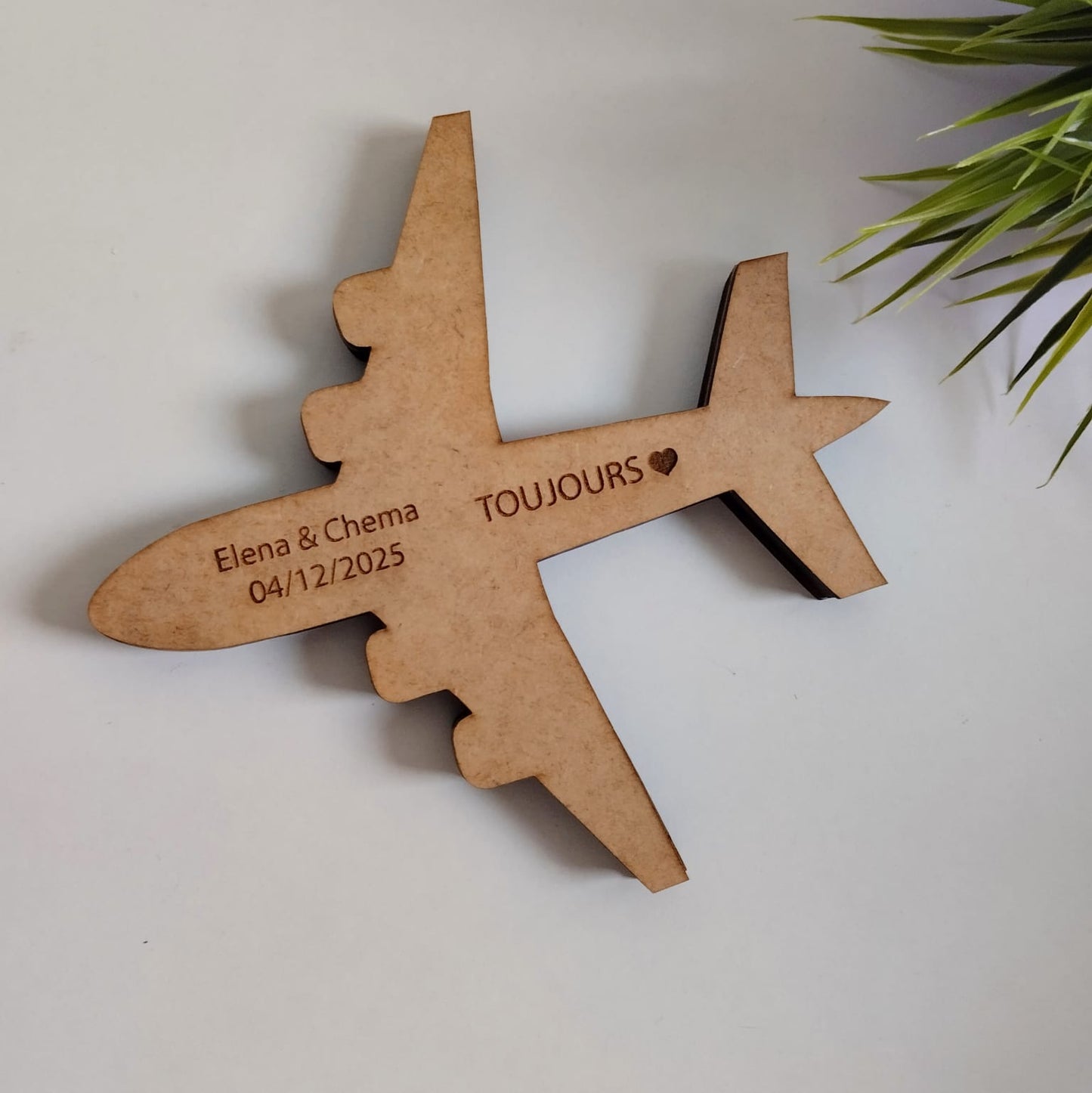 Porta alianzas avión personalizado