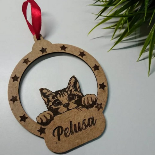 Adorno madera gato