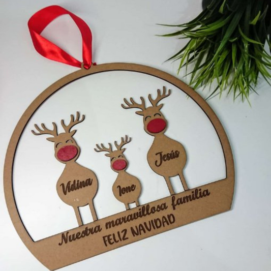 Adorno puerta navideño renos
