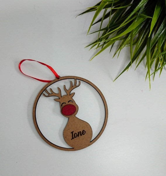 bola navidad personalizada reno