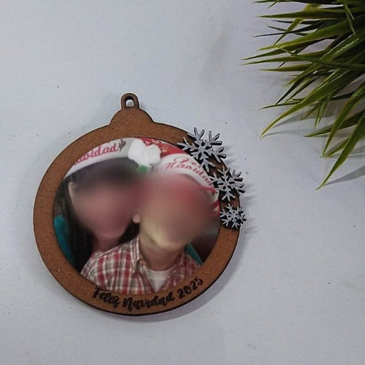 bola madera personalizada navidad
