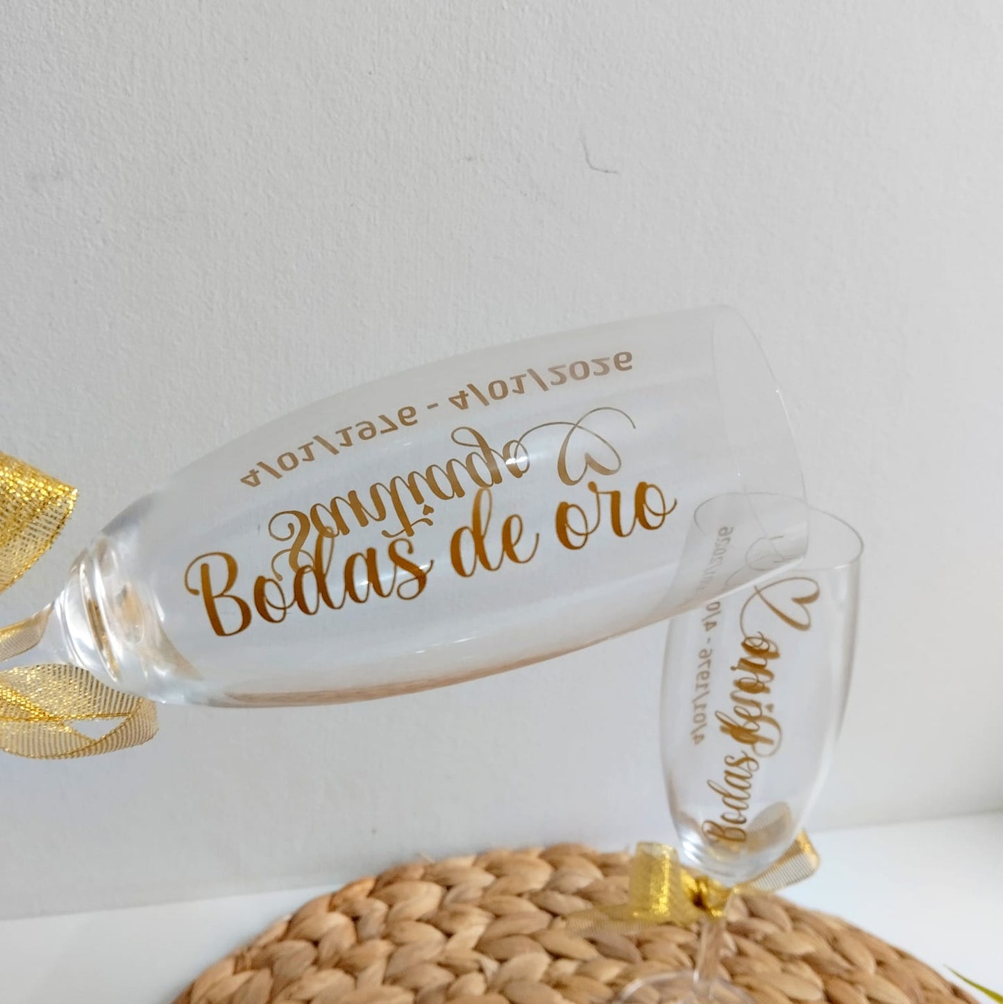 Pack 2 copas personalizadas Bodas de oro