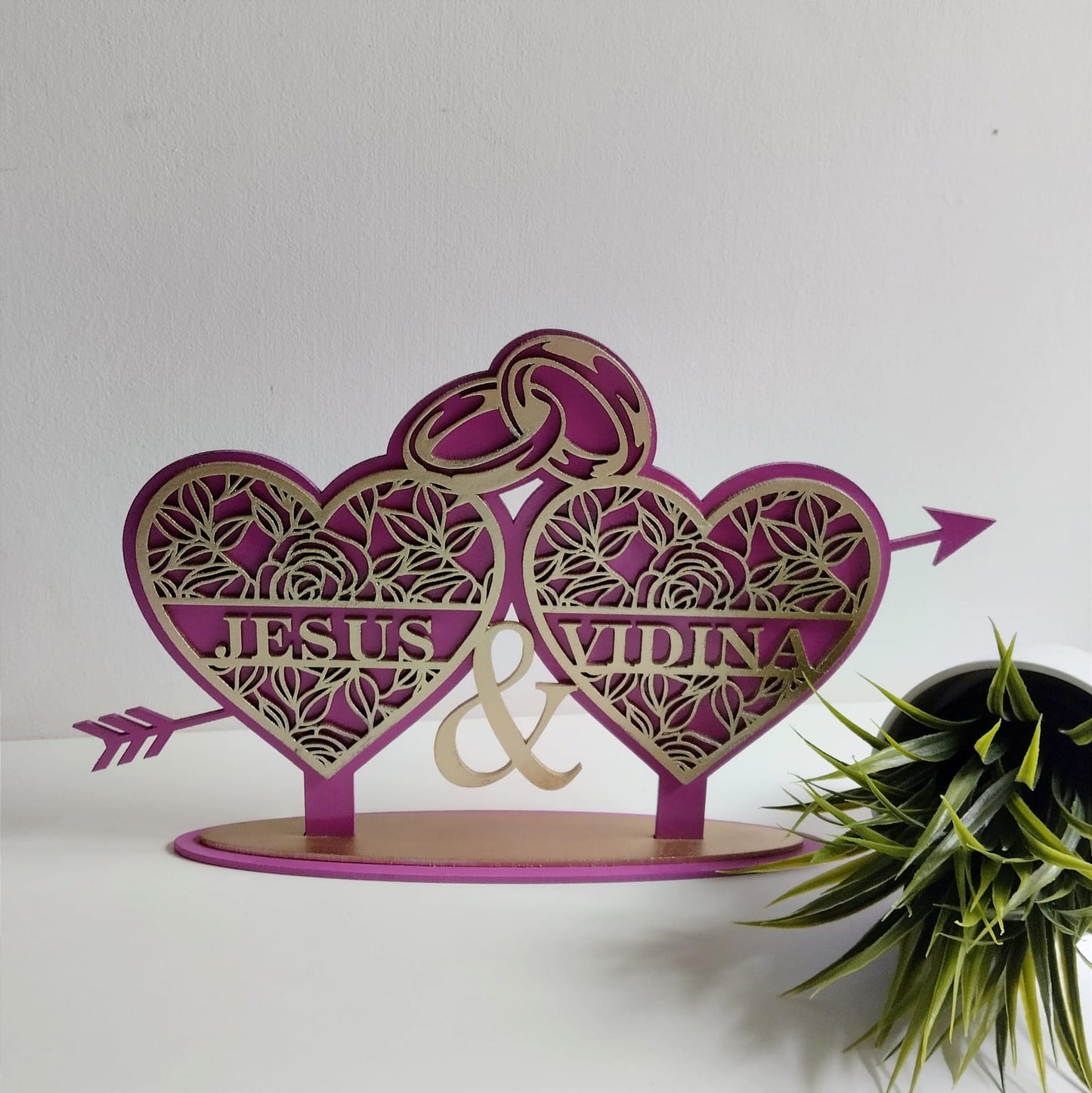 Decoración mesa novios color