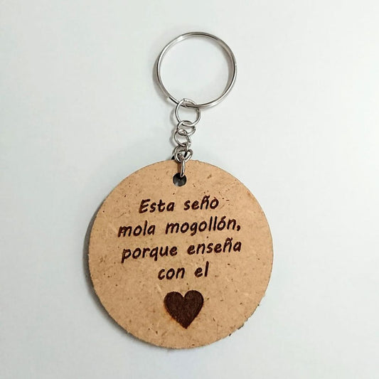 Llavero madera frase