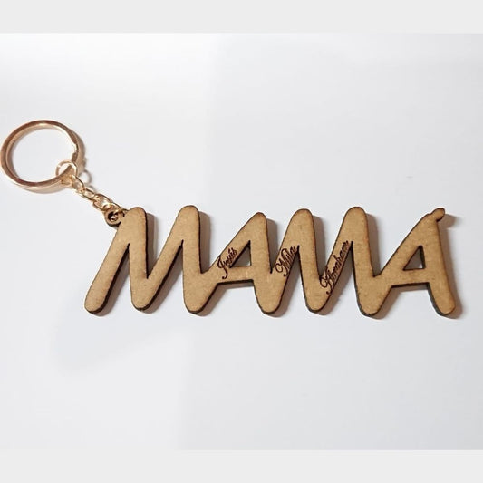 Llavero madera mamá