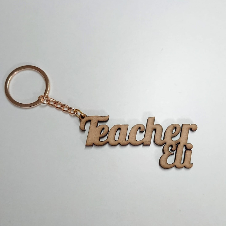 Llavero teacher madera