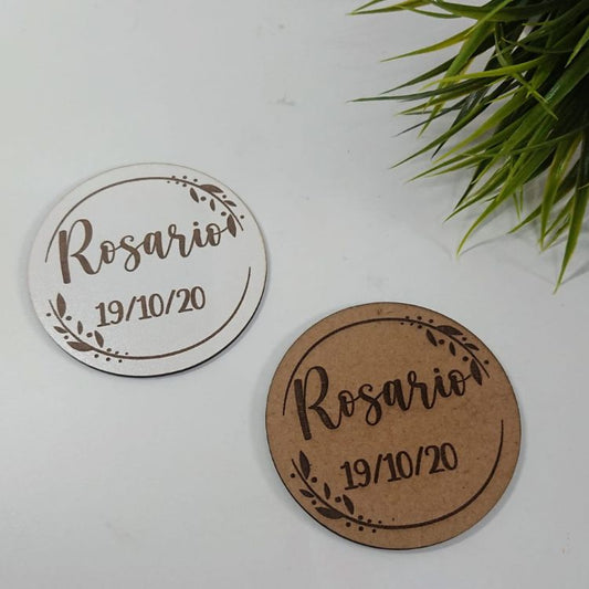 Marcasitios de madera redondo