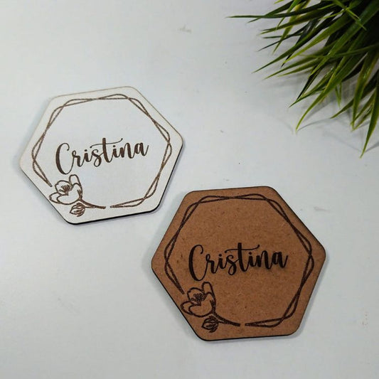 Marcasitios de madera hexagonales