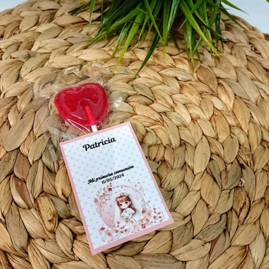 Piruleta personalizada comunión