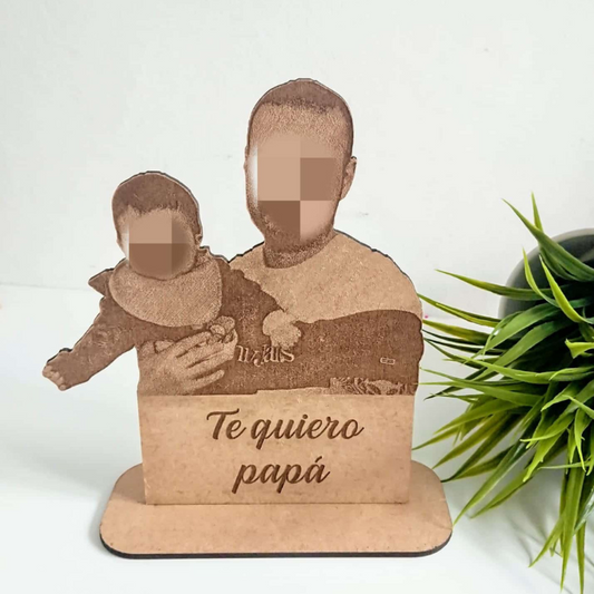 Placa madera con foto
