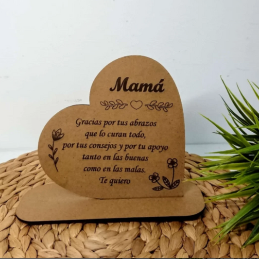 Placa madera mamá