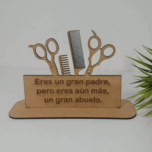 Placa madera personalizada peluquería