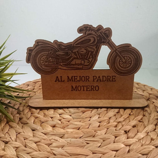 Placa madera moto personalizada