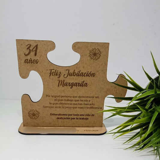 Placa madera puzzle personalizada
