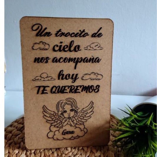 Placa madera recuerdo