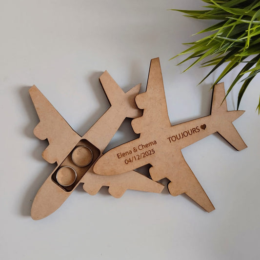 Porta alianzas avión personalizado