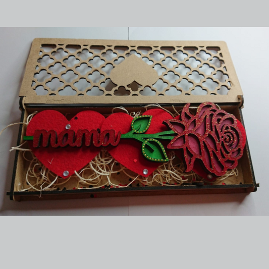Rosa de madera con caja