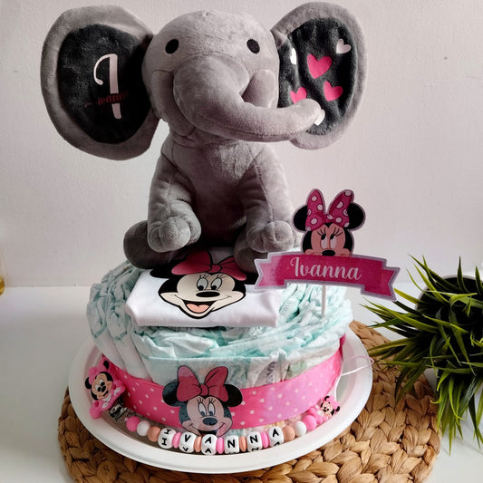 Tarta de pañales pequeña personalizada