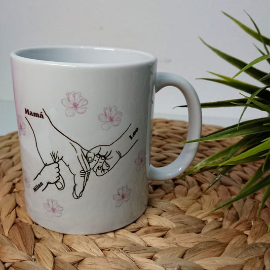 Taza personalizada manos