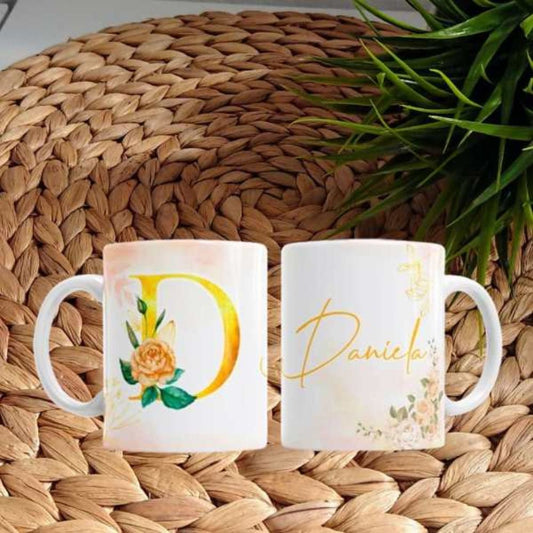 Taza personalizada con inicial y nombre
