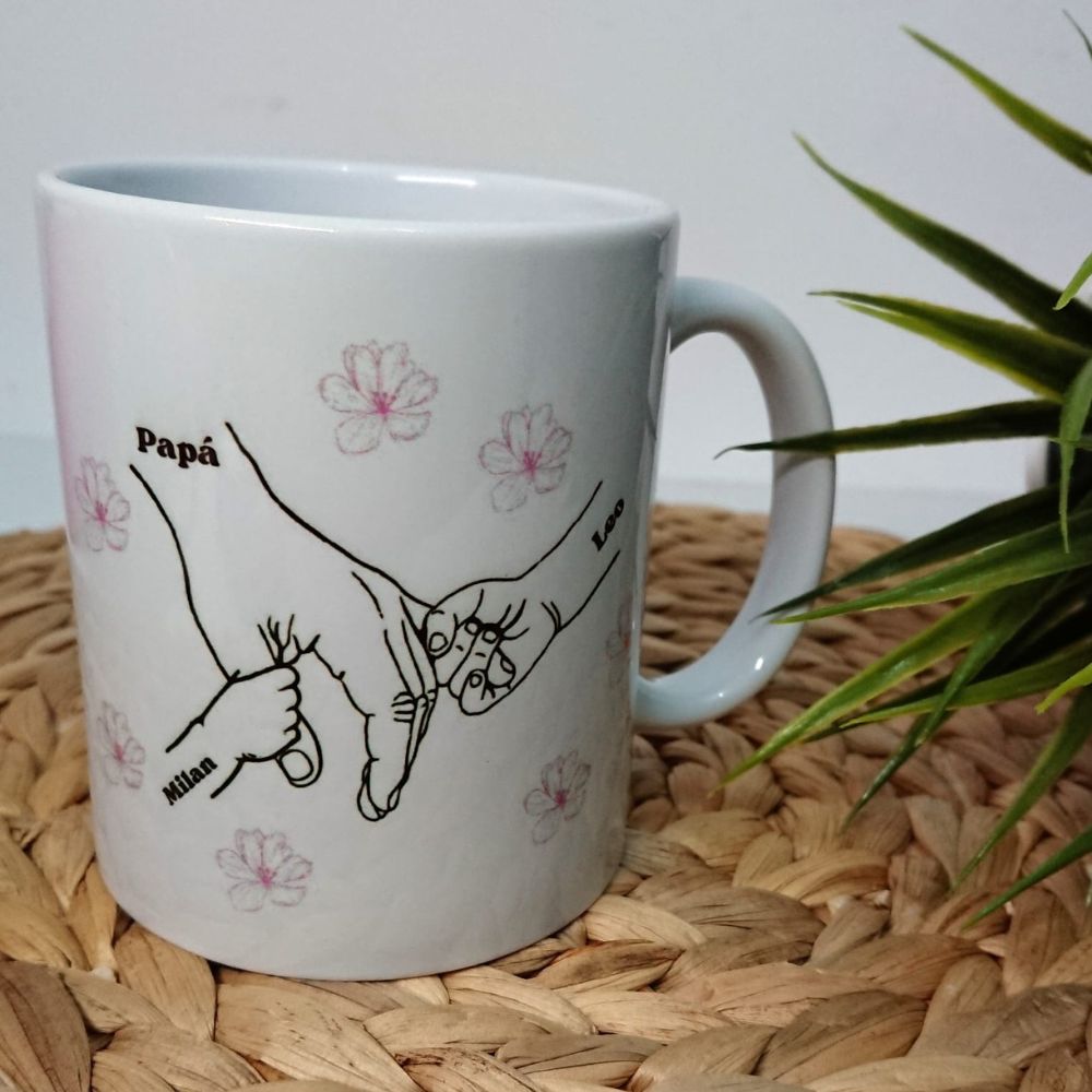 Taza personalizada manos