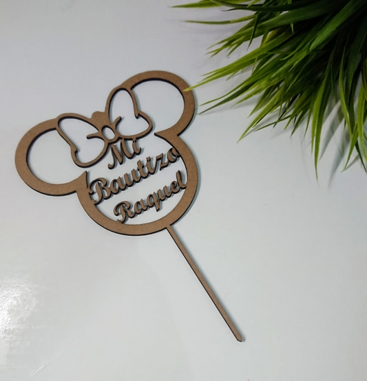 Topper tarta bautizo Minnie